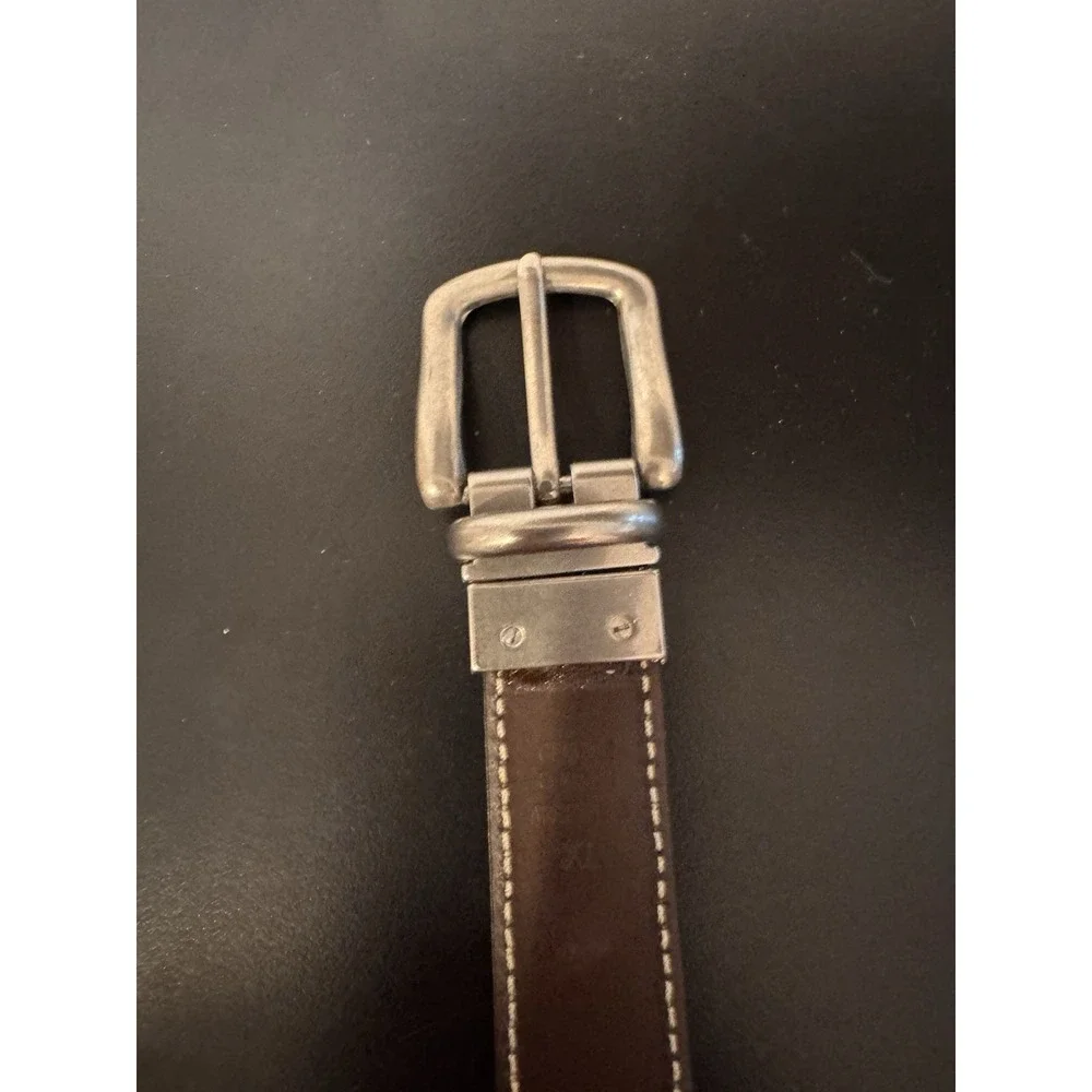 100% Genuine Full Grain Leather Black Brown‎ Reversible Belt Sz XL Argentina